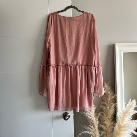 Tobi Pink Babydoll Lace Up Dress - XL - Picture 6 of 9